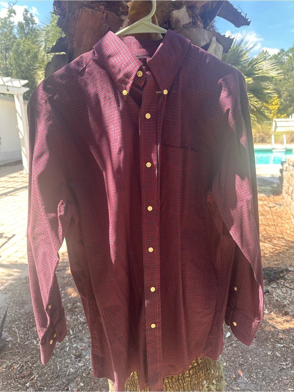 Tommy Hilfiger Burgundy Tattersall Check Button-Down